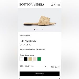 Bottega Veneta Lido Flat Sandal in Cream